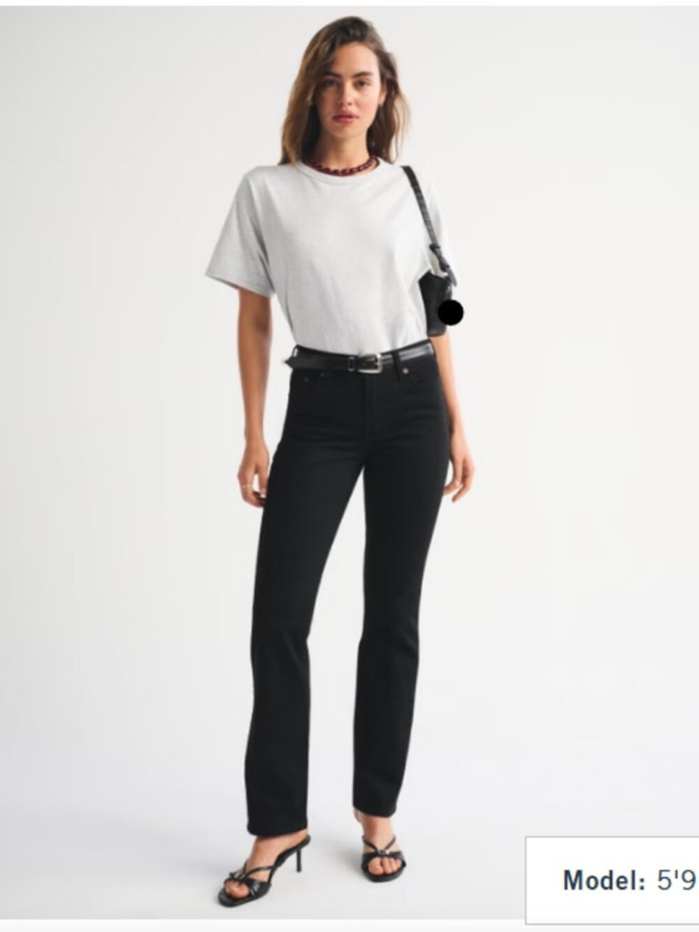 SHORT BLACK Mid Rise 90s Straight Jean - 27